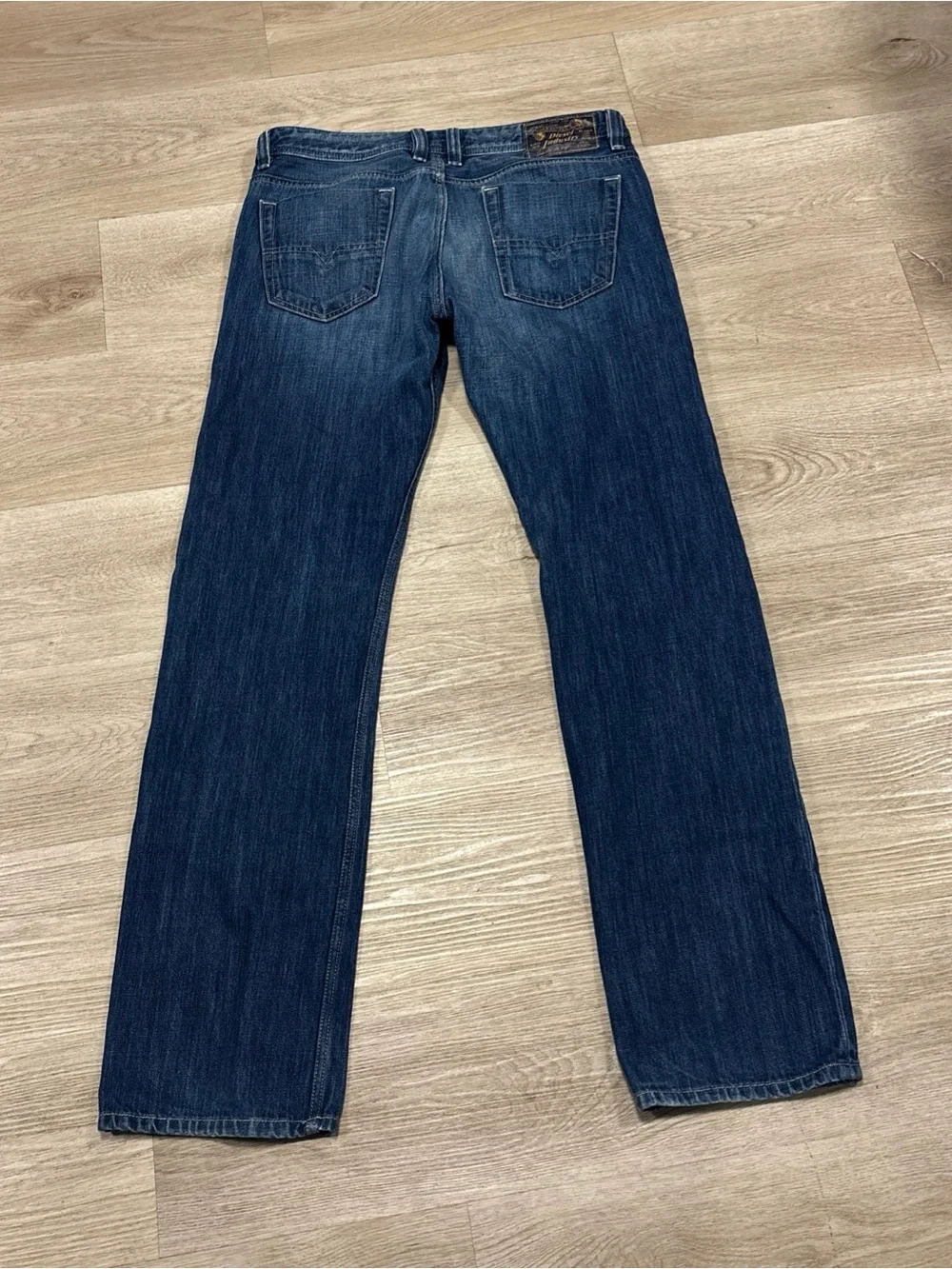 Diesel Viker Regular Straight Jeans Mens 32x32 Blue Wash 0074G Button Fly Denim